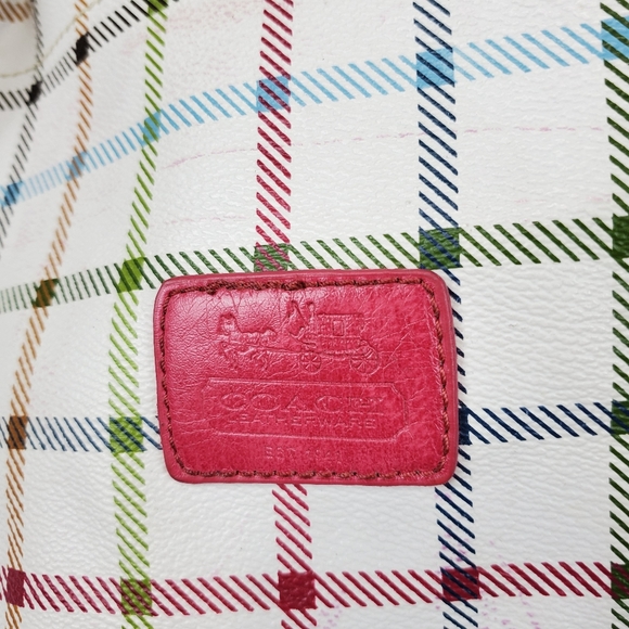 Coach pink plaid tote - Picture 10 of 13